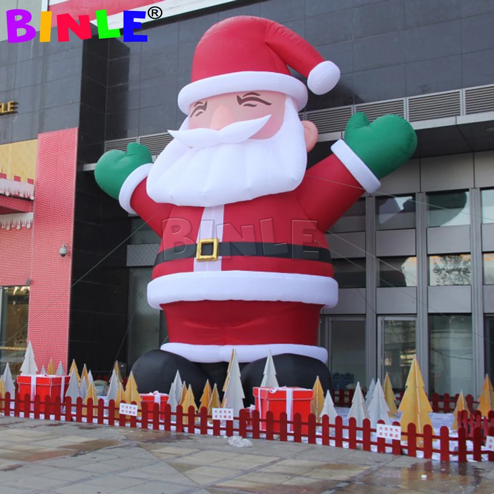 Attractive Large Outdoor Christmas Decoration Commercial Inflatable Santa Claus With Blower