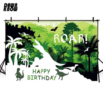 

DAWNKNOW Dinosaur Vinyl Photography Background For Baby Mountain Tree Photo Shoot Backdrop For Birthday Party Photo Studio G851