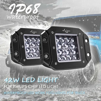 

2pcs 5" 42W LED Light Spot Beam for Philips chip LED Light Bar Driving Lights Waterproof Led Work Fog Lights for Truck
