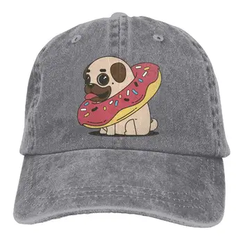 

Pug Donut Denim Hat Adjustable Mens Tactical Baseball Cap