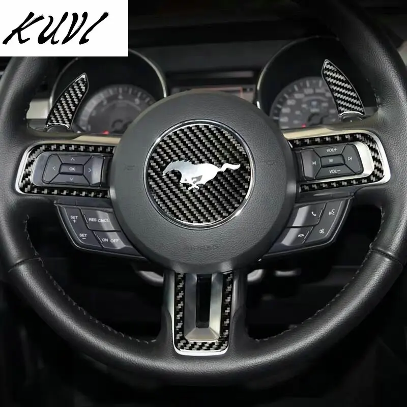 For Ford Mustang Red Carbon Fiber Car Interior Central Air