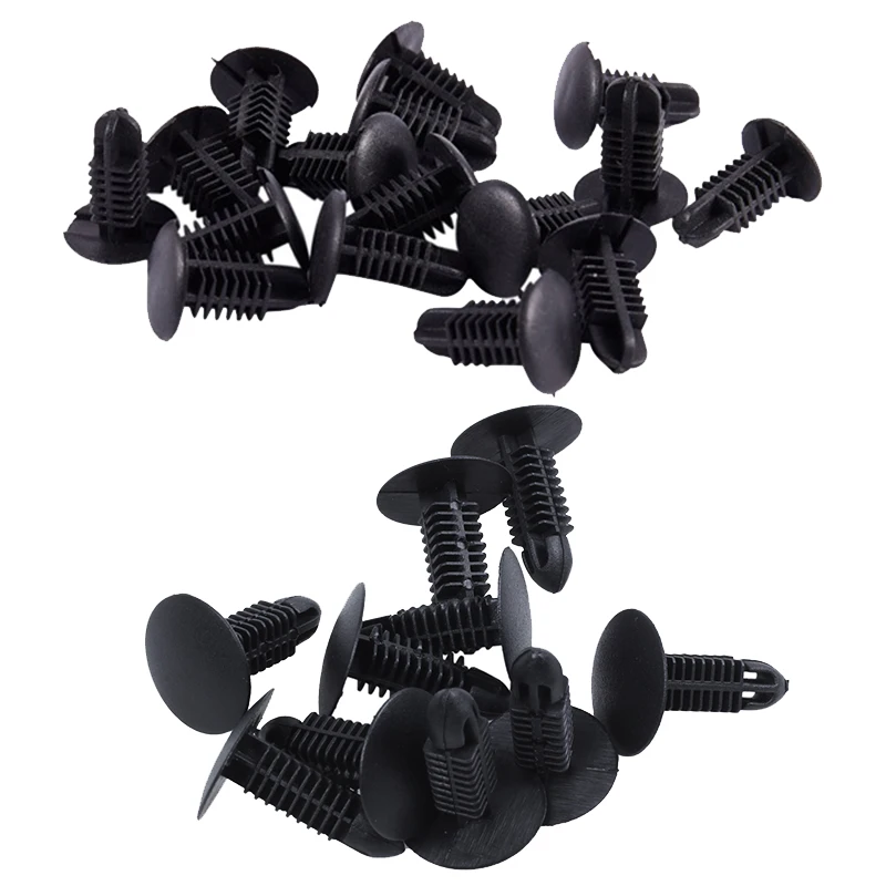 

10Pcs 6 Mm Drilling Diameter Plastic Rivets Close Defense Bumper Clips Push & 16Pcs Plastic Rivets Clip 4Mm x 5Mm x 15Mm Black