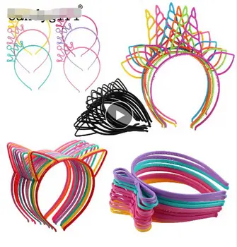 

500pcs Girls's Cat ears Crown Tiara Princess With Plastic Animal hair Band Butterfly Bow Hoop Accessories