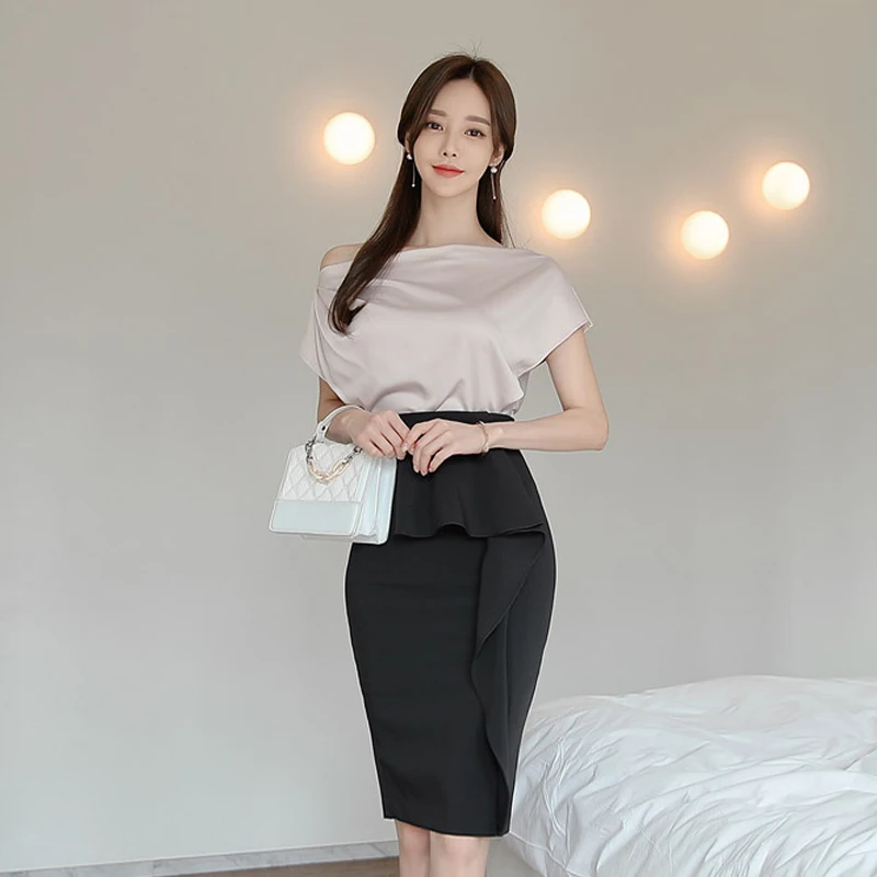 

COIGARSAM Women Skirt Spring High Waist Skirts 3325