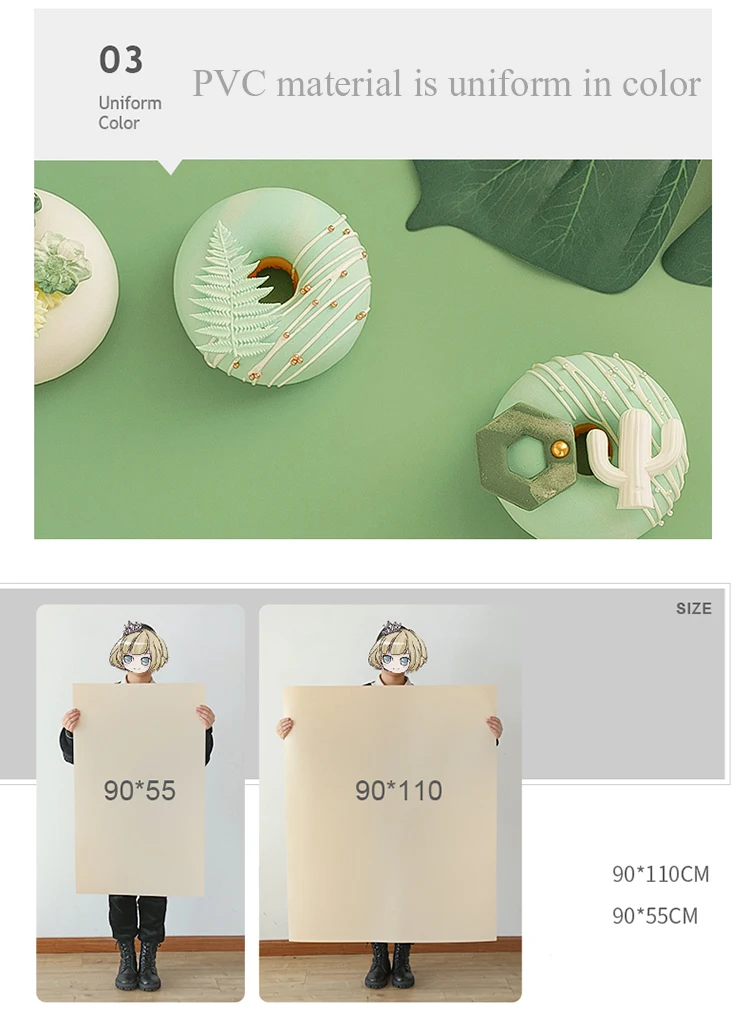 Description Picture 4 of item13 Morandi Color Matte PVC Photography Background Board Fotografia Backdrops Photo Studio Accessories Food Jewelry Shoot Props