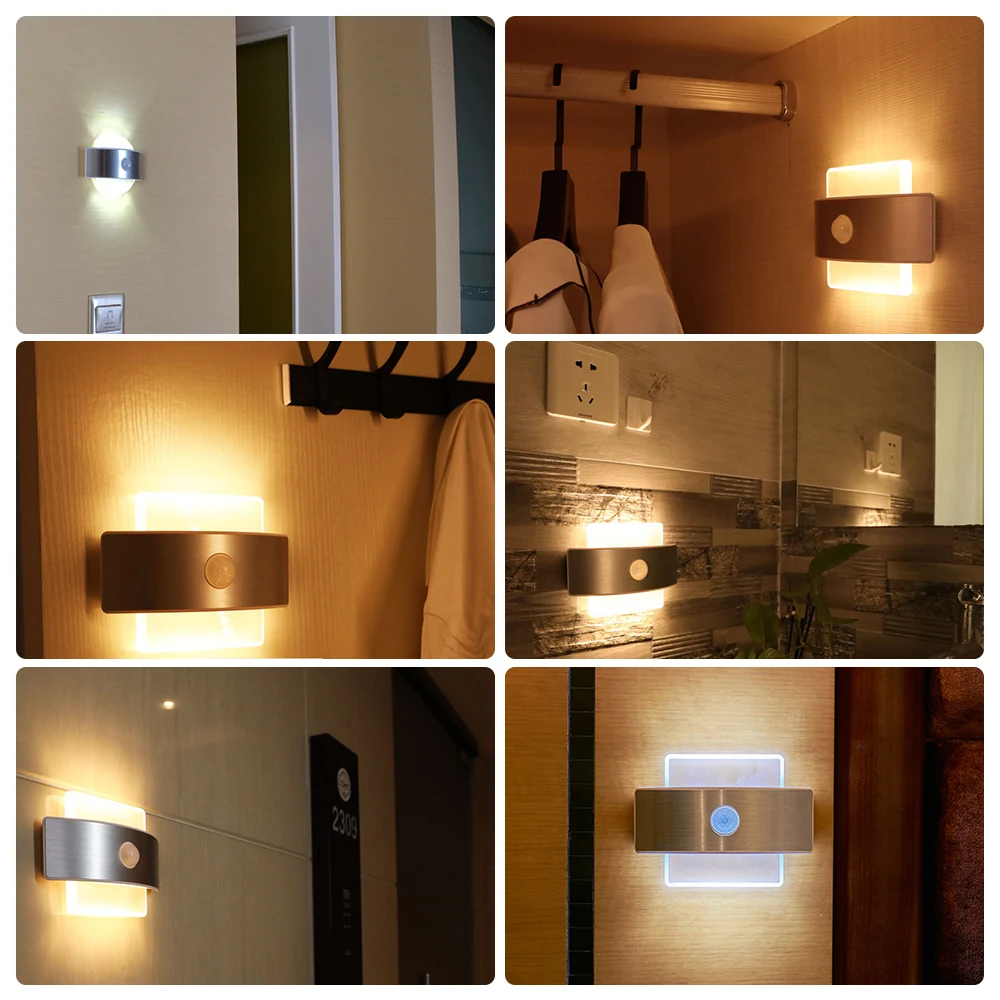 Настенный светильник с сенсорным перезаряжаемым верхним и нижним оттенком лампа