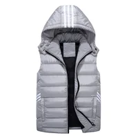 Mężczyźni zima Plus duży rozmiar 7xl kamizelka kapelusz odpinany kamizelka ciepłe zagęścić kurtki bez rękawów rozładunek płaszcz z kapturem dla mężczyzn Unisex 4