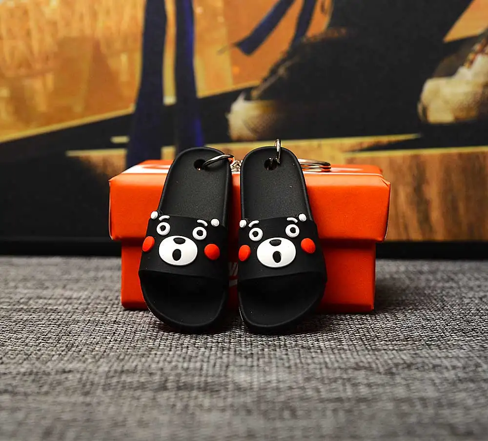 a pair w box Дропшиппинг DIY 3D тапочки брелок рюкзак ювелирные изделия креативный подарок на день рождения Пары Рождественский тапок брелки - Цвет: a pair w box