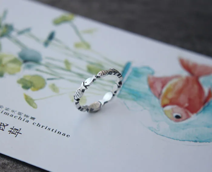 Bijoux Boho кольца с рыбками из стерлингового серебра 925 пробы для женщин женские кольца модные вечерние ювелирных изделий