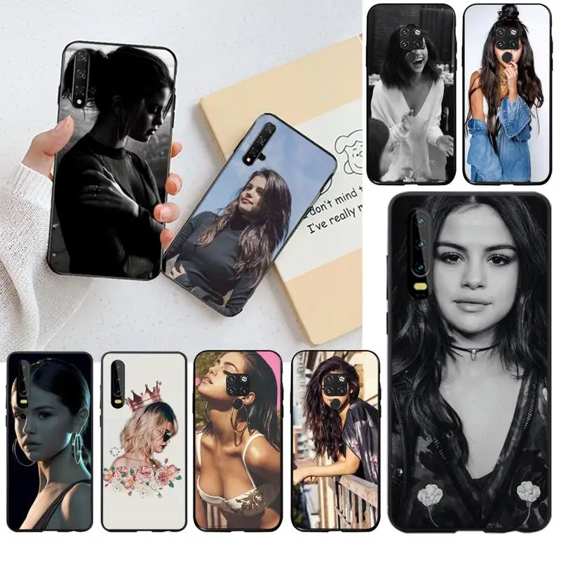 YJZFDYRM Selena Gomez черный корпус телефона для Huawei P40 P30 P20 lite Pro Mate 30 20 P Smart 2019 prime|Бамперы| |