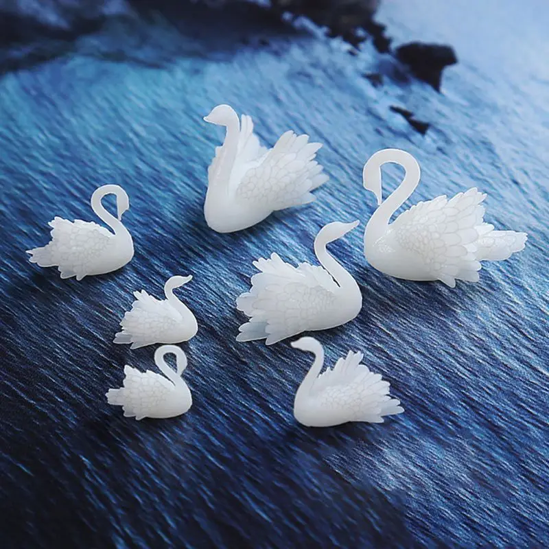 Мини 3D стерео Лебедь ручной DIY Кристалл эпоксидные аксессуары наполнитель материал творческие ремесла ювелирных изделий
