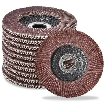 

10PCS Zirconia Flap Disc 4.5" x 7/8-Inch Abrasives Sanding Grinding Wheels for Angle Grinder 40/60/80/120 Grit