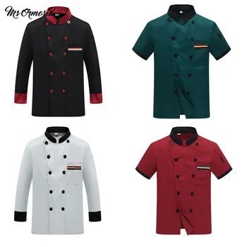 

Chef Uniform Costume Breathable Food Service Top Custom Logo Printing Short full Sleeve Restaurant Kitchen Man Shirt Clothing