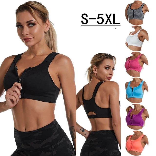 Fitness Sports Bra for Women Crop Top Push Up Wirefree Padded Zipper Bra  Running Gym Training Workout Yoga Underwear Crop Tops - AliExpress