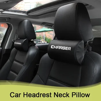 

Car Neck Pillows FOR Dodge Charger PU Leather Auto Car Neck Rest Headrest Cushion Pillow Car Interior Accessories
