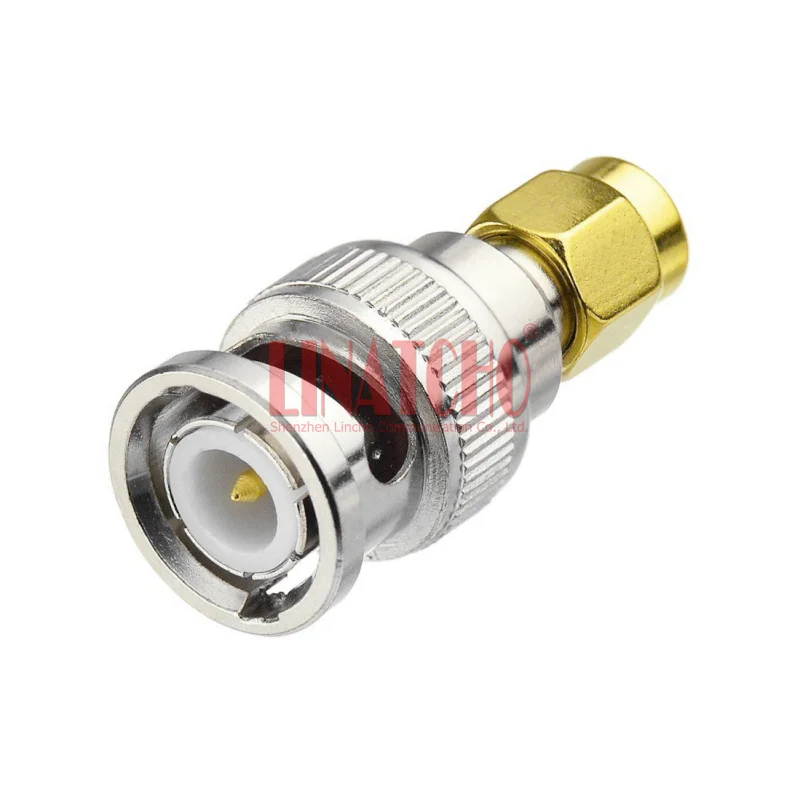 Walkie Talkie Antenna Connector RF 50ohm Brass Straight BNC Male to SMA Male Adapter creativity pc4 m10 male straight pneumatic tube push fitting connector for cr 10 series ender 3 bowden extruder 3d printer