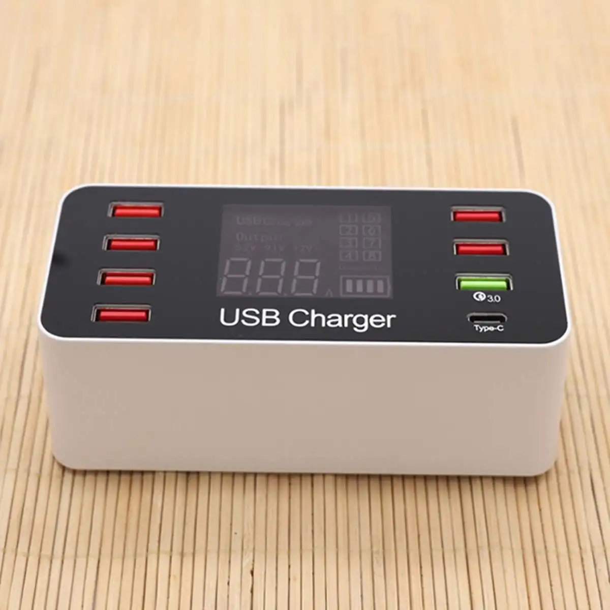 8 портов usb type C зарядное устройство 8А 40 Вт умный светодиодный дисплей Быстрая зарядка 3,0 USB Быстрая Зарядка адаптер