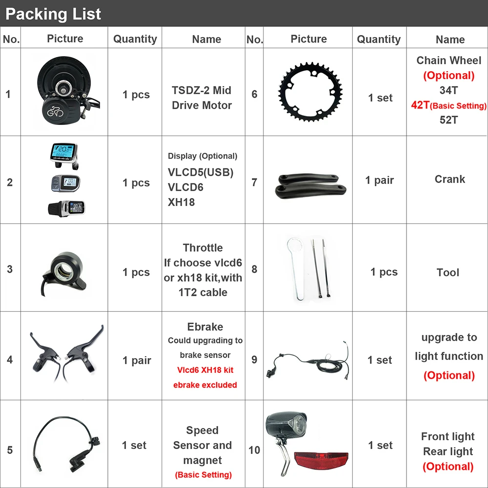 US $325.01 Tongsheng 36V 48V 250W 350W 500W Torque Sensor Motor VLCD5 Display Mid Drive Central Motor Ebike Kit With Battery Function