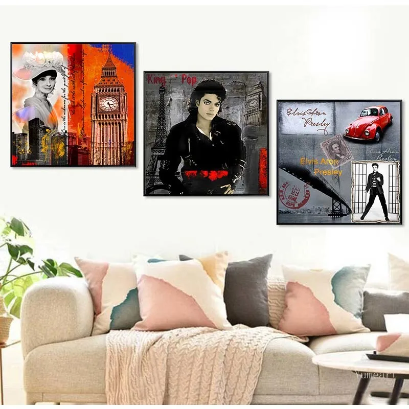 Michael Jackson Portrait Wall Art Canvas Posters Brigitte Bardot Marilyn Monroe Prints Paintings Pictures Modern Decor Artwork | Дом и сад