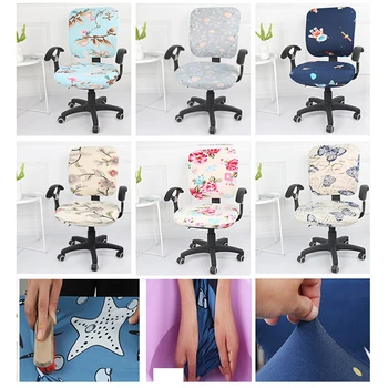 

Newly Printed Office Chair Cover Seat Cover for Computer Chair Stretch Arm Chair Cover Elastic Slipcover for Office Seat Chair