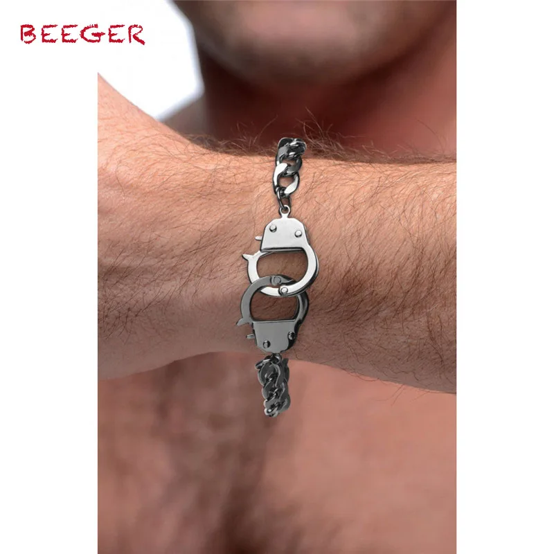 

BEEGER Cuff Him Handcuff Bracelet,men Cuffed Locking Bracelet ,Hand Wrist Erotic Positioning Bandage cuffs Bracelets