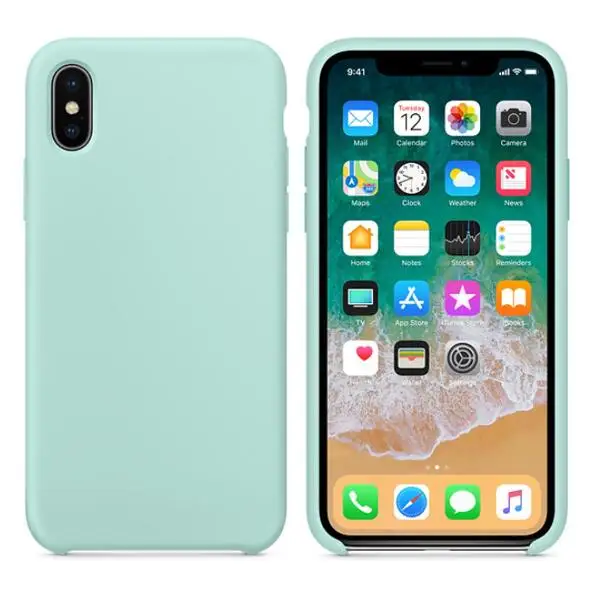 Логотип силиконовый чехол для телефона для iPhone 7 8 6 6s Plus XR X XS Max роскошный чехол s для Apple iPhone 11 Pro Max задняя крышка - Цвет: Marine Green