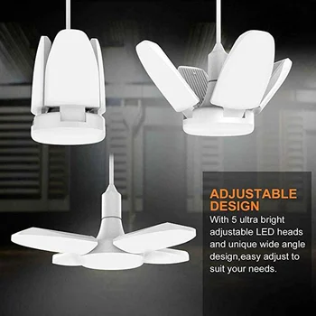 

HOT Universal Deformable Garage Lights LED E27 60W Ceiling Adjustable Work Shop Lamp NDS66