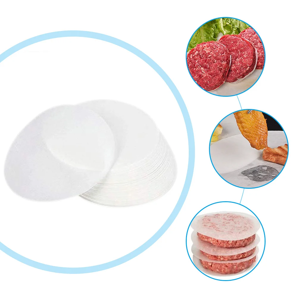 100pcs Round Hamburger Oil Blotting Paper Bbq Grill Paper Absorbing Sheet Non-stick Easy To Take For Kitchen Supplies