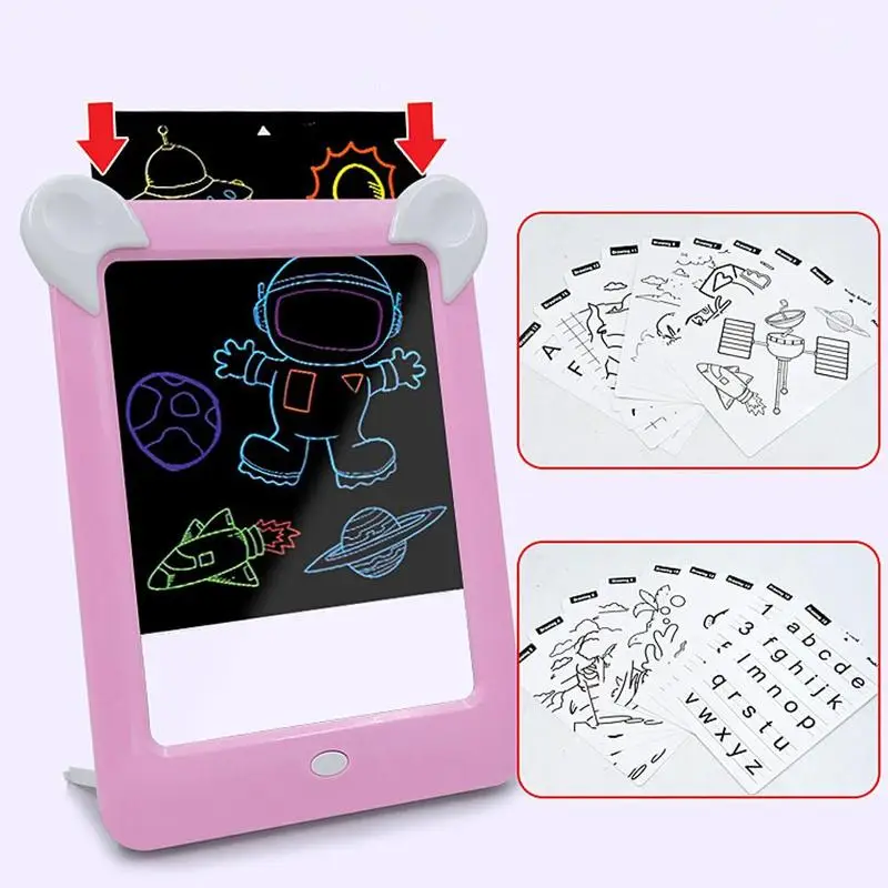3D магический коврик для рисования светодиодный Электронный светильник для письма почерк доска креативное искусство с ручкой детский набор для рисования игрушки