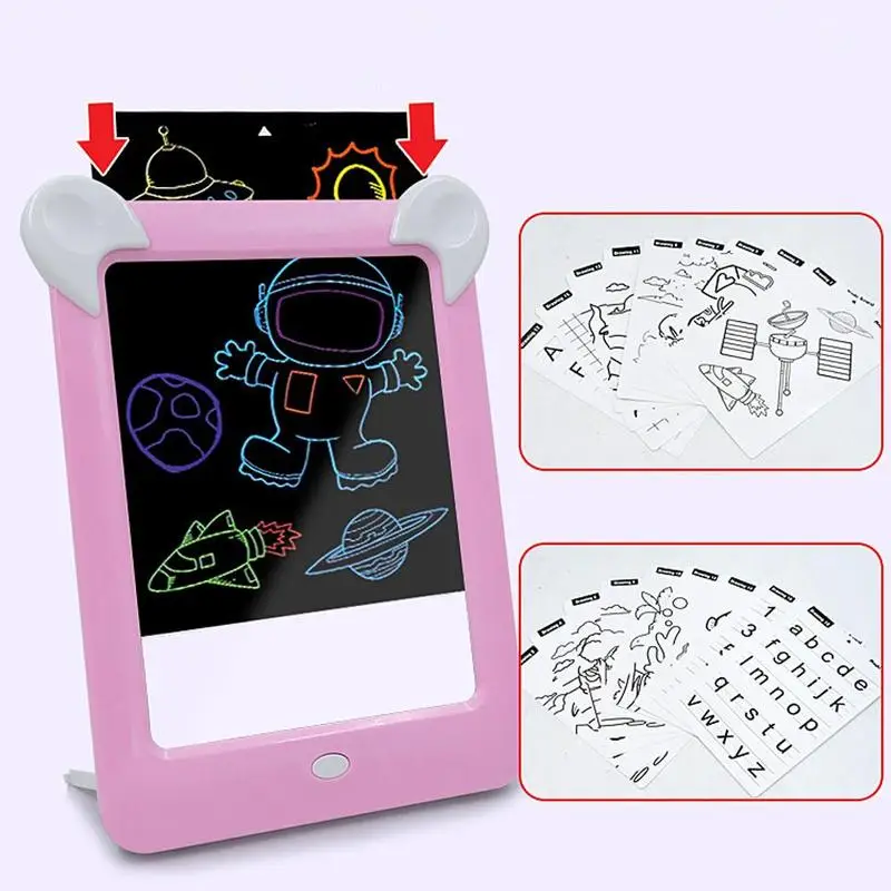 Online 3D Magie Zeichnung Pad Led Elektronische Licht Schriftlich Nachricht Handschrift Bord Kreative Kunst Mit Stift Kinder Malerei Set Spielzeug
