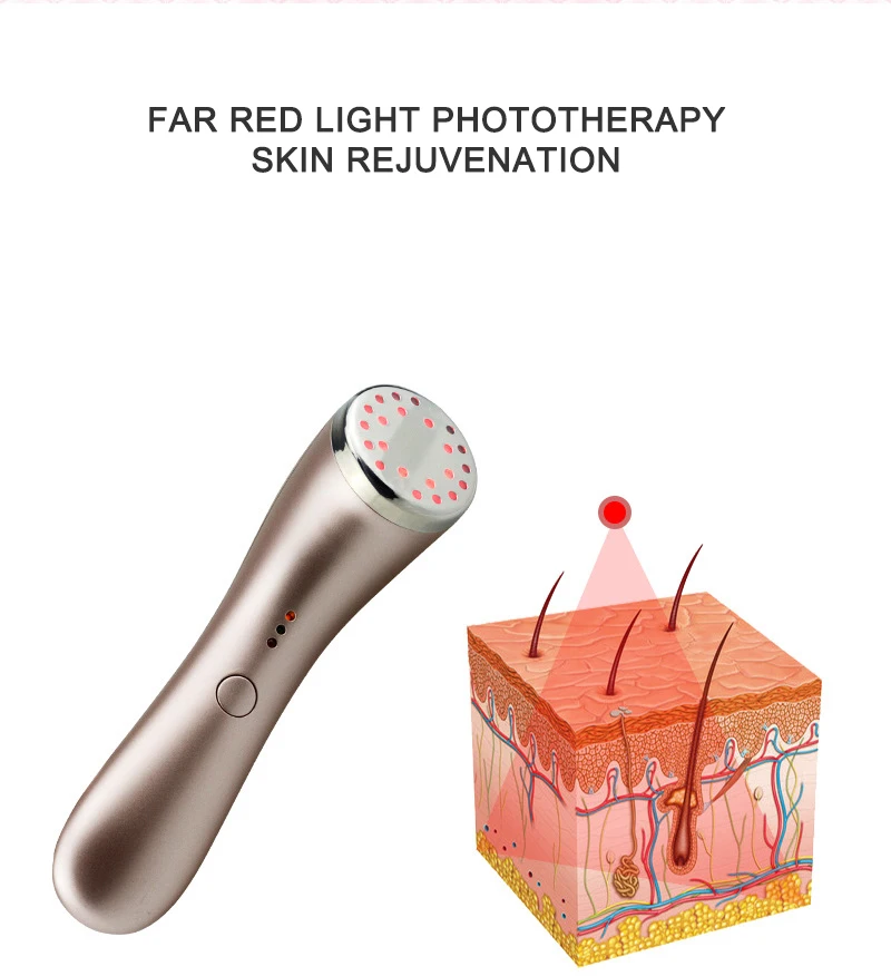 3-в-1far инфракрасный свет красный нагревательный инструмент для красоты нагревательный ионтофорез теплый массаж ремонт коллаген улучшает уход за кожей Инструмент