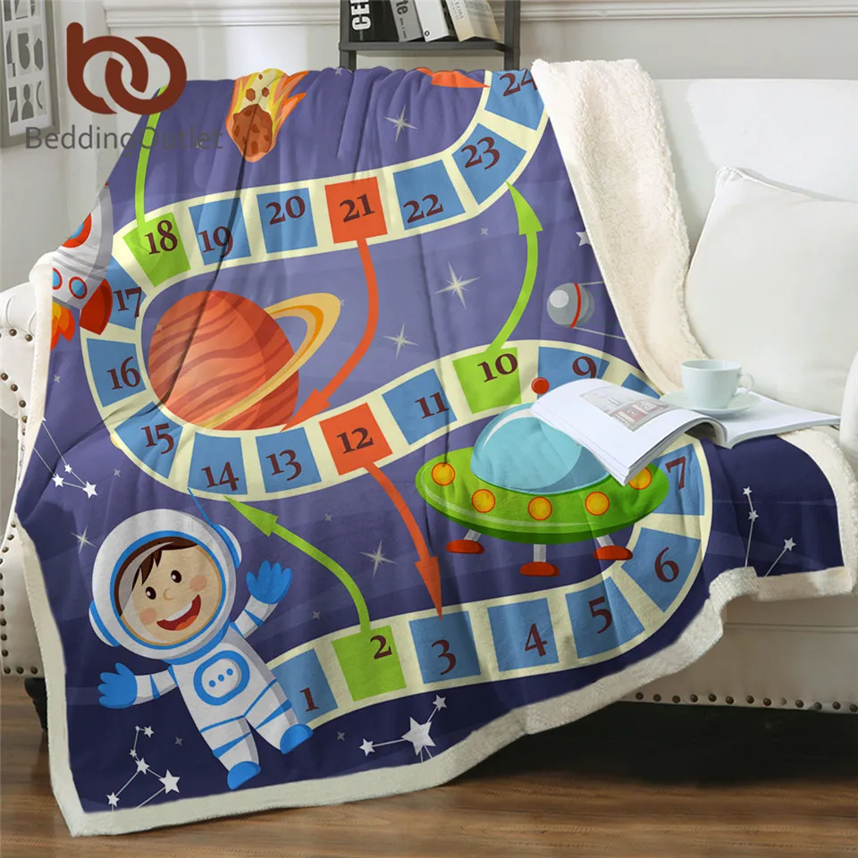 BeddingOutlet мультяшное Флисовое одеяло из шерпы настольная игра мягкое пушистое