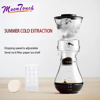 

Glass Cold Ice Water Drip Coffee Maker Brew Pot Dripper Coffeemaker 450Ml