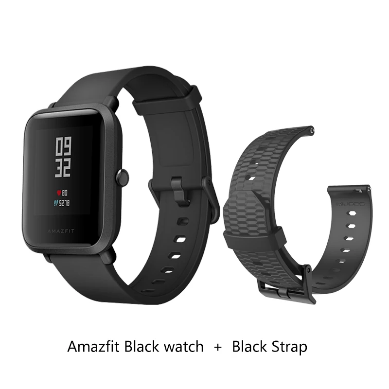 N Black Strap Русский язык Xiaomi Amazfit Bip GPS Смарт-часы из Москвы ,Официальная гарантия 1 год - Цвет: N Black Strap