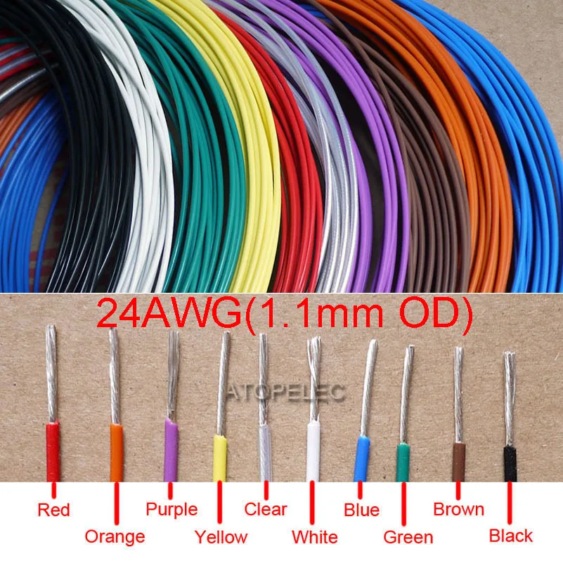24AWG 1 мм OD посеребренный FEP провод высокой чистоты OFC медный кабель HiFi аудио DIY