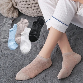 

1 Pair Fashion Girls Summer Socks Style Lace Flower Short Sock Antiskid Invisible Ankle Socks No Show Woman Boat Socks 2020 New