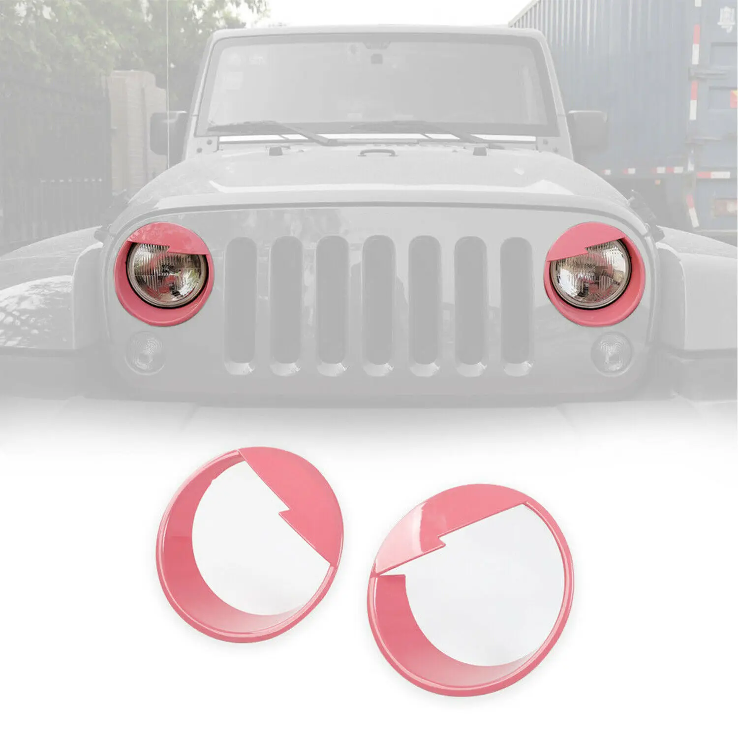 Pair Jeep-Angry-Bird URBEST Jeep Black Front Headlight Angry Bird Cover Click-in Bezels for 2007~2018 Jeep Wrangler & Wrangler Unlimited JK 