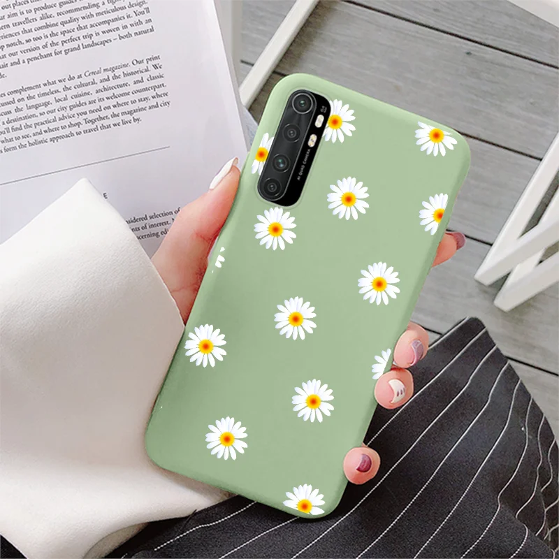 For Xiaomi Mi Note 10 Lite Case 6.47" Soft Silicone Back Cover For Mi Note10Lite MiNote10Lite Flower Dinosaur Protective Bumper samsung flip cover Cases & Covers