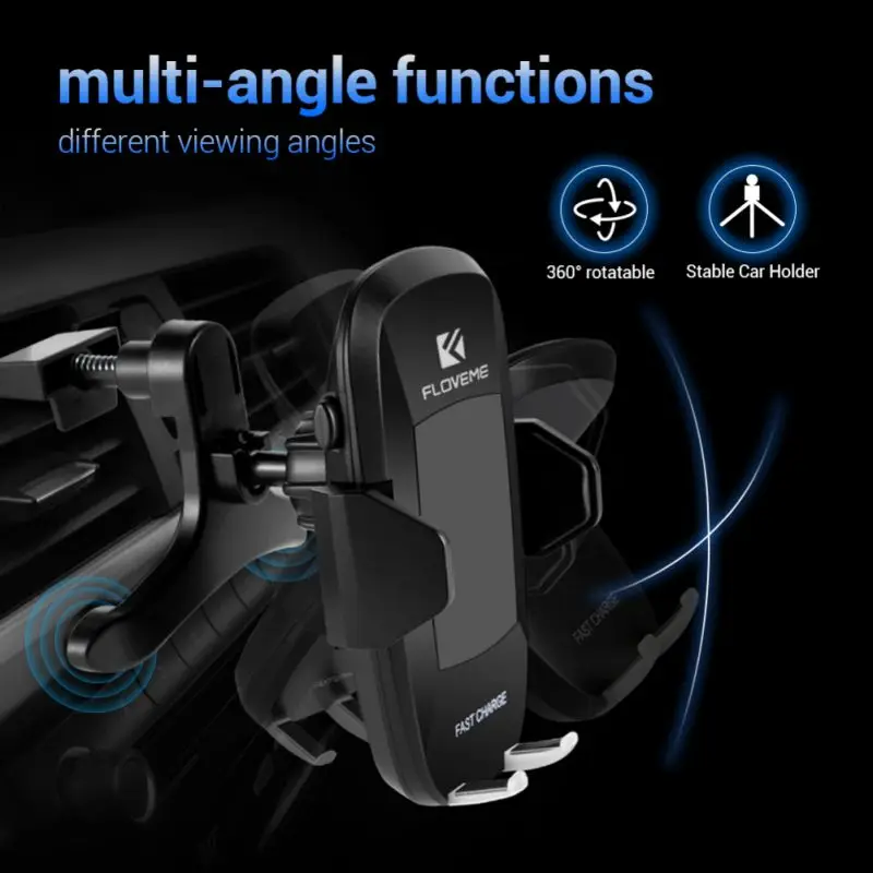 

Automatic Clamping Wireless Car Charger Mount Fast Charging Car Phone Holder Windshield Dashboard Air Vent CompatibleNice 2019