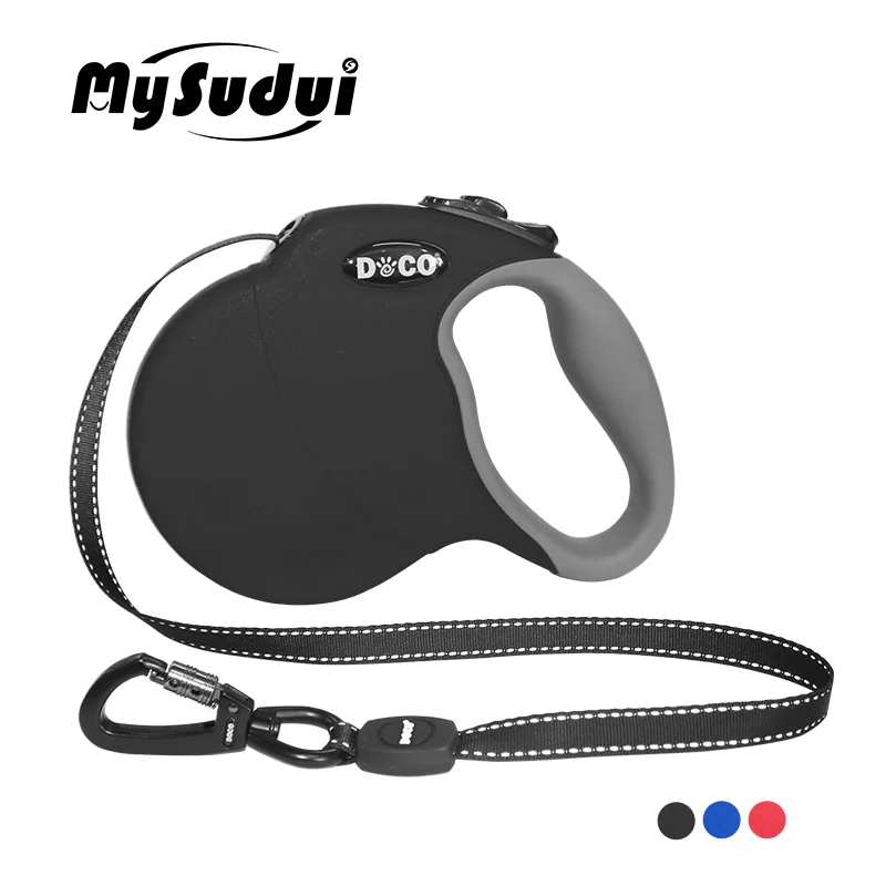 MySudui 4M 5M Retractable Dog Leash Automatic Extending Reflective Nylon Dog Leads Leash Big Dog Leash Retractable For Large Dog