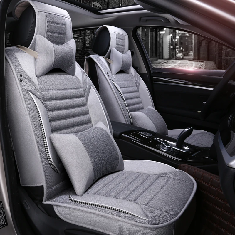 Полное покрытие льняное волокно чехлы для автомобильных сидений Chevrolet spark a aveo b