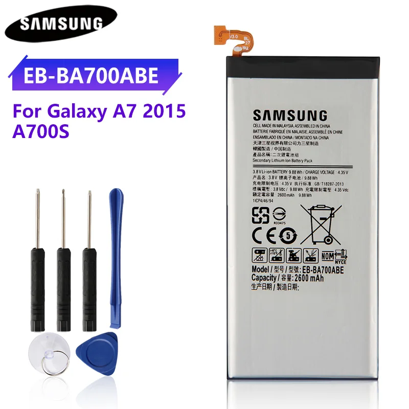 

Samsung 100% Original Replacement Phone Battery EB-BA700ABE For Sasmung Galaxy A7 A700 A700FD A700S A700L 2600mAh