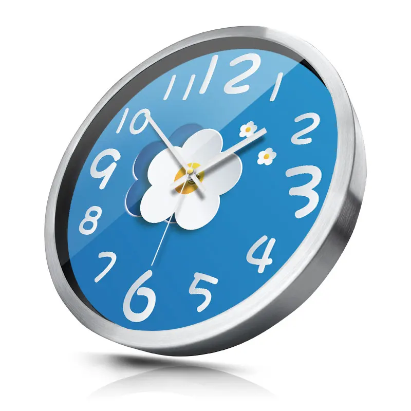 

Creative Wall Watches Home Decor Large Wall Clock Metal Blue Living Room Bedroom Silent Modern Watch Home Duvar Saati Gift FZ159