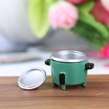 

Miniature Rice Cooker Kitchen Accessories Decoration Craft 1:12 DIY Dollhouse Accessory Kids Toys 1pc