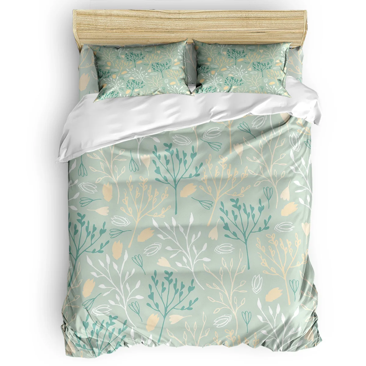 

Classic Flower Restoration Background Vintage Duvet Cover Set View of Folkloric Serape 4 Piece Bedding Set