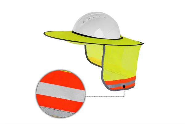 Солнцезащитный козырек, отражающий козырек, защита для лица и шеи, защита с полями, для безопасного строительства, жесткая шляпа, защитный шлем для работников