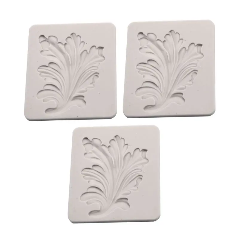 

3pcs/set Leaf Silicone Mold Sugarcraft Lace Mat Fondant Mould Cake Decoration Tool Gumpaste Chocolate Clay Mould Kitchen