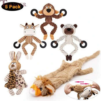

Transer 5pcs/lot Animals Shape Dog Toys Oudoor Hunt Play Interacitve Squeaky Chew Bite Pet Toy for Small Medium Large Dogs 912