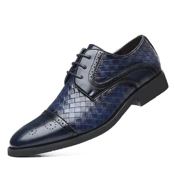 

Men Formal Shoes Bullock Retro Business Casual Shoes Big Size 38-48 Men Office Luxury Brogue Shoes Male Breathable Oxfords