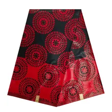 Красная африканская восковая Ткань для шитья, высокое качество, настоящий голландский принт, восковая Ткань, хлопок, Гана из Анкары и Нигерии, восковая ткань